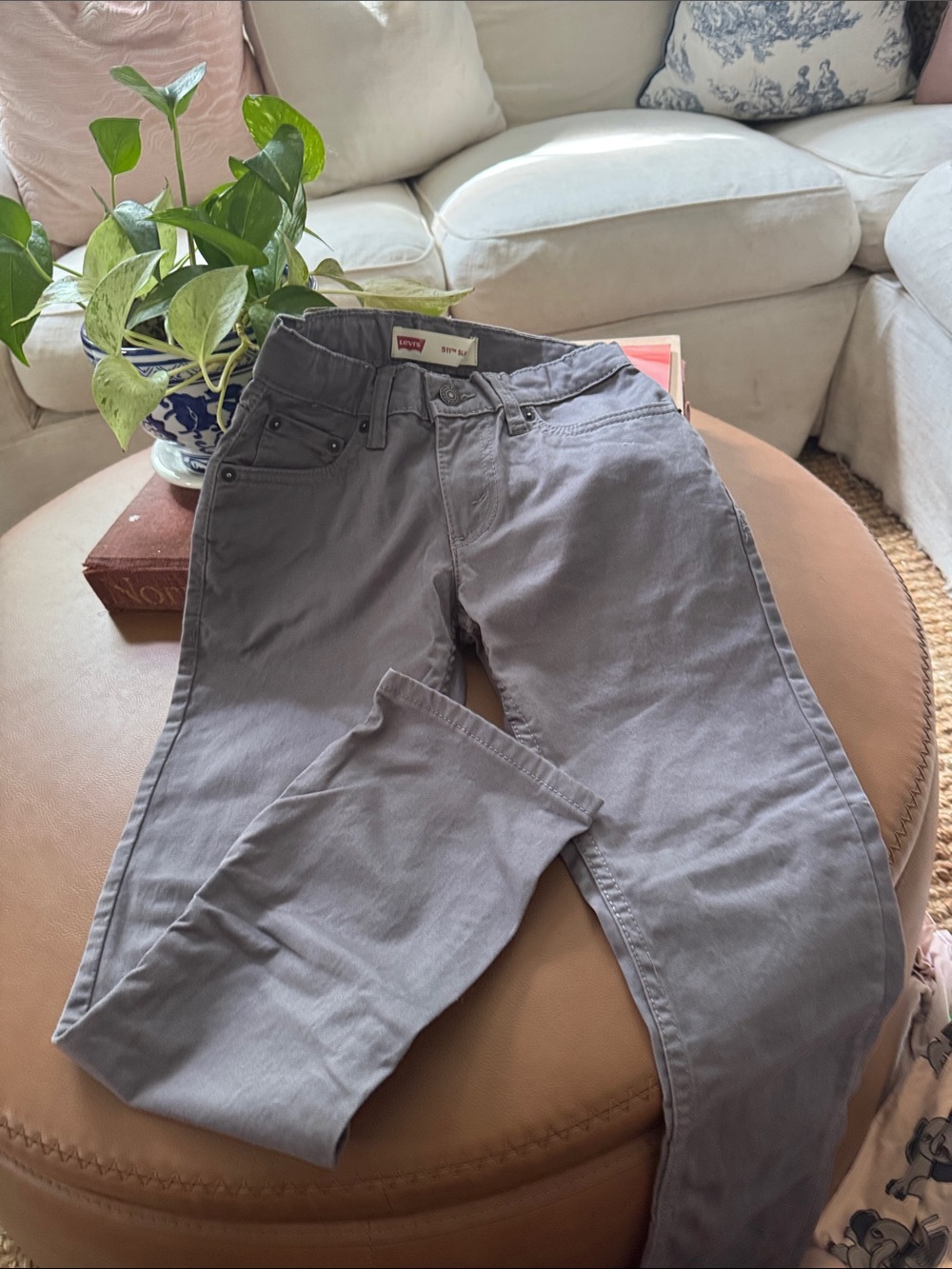 Levi's Light Gray Straight-Leg Jeans